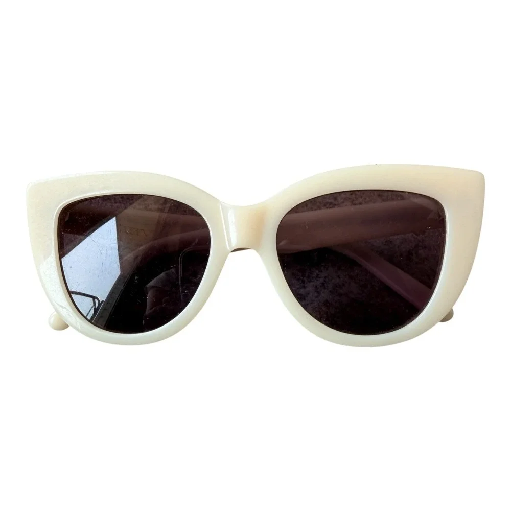 Boden Womens Ivory Cat Eye Sunglasses Cream Retro Mod Dark Lens A0384 FC3